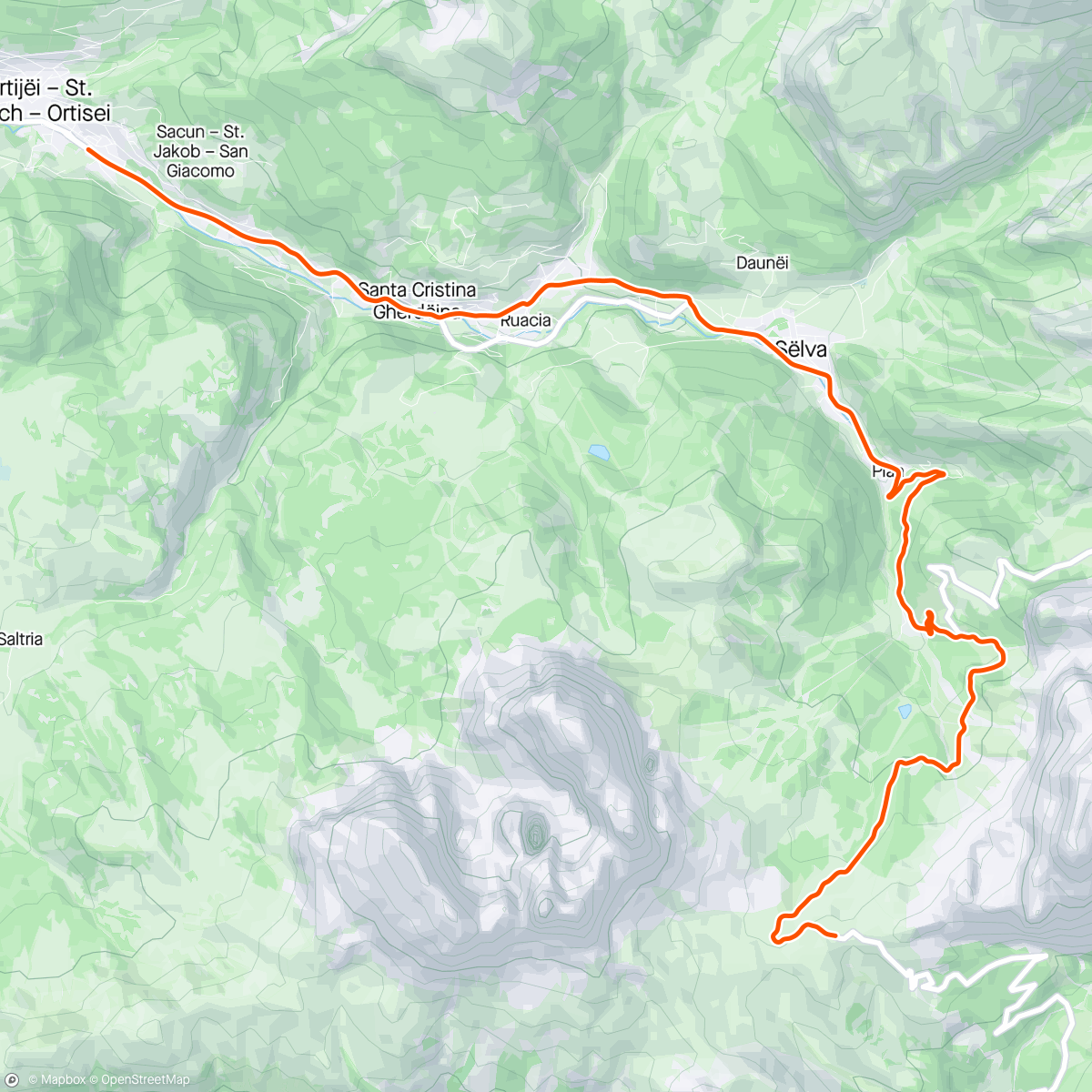 Map of the activity, ROUVY - Ortisei to Passo Sella | Italy
