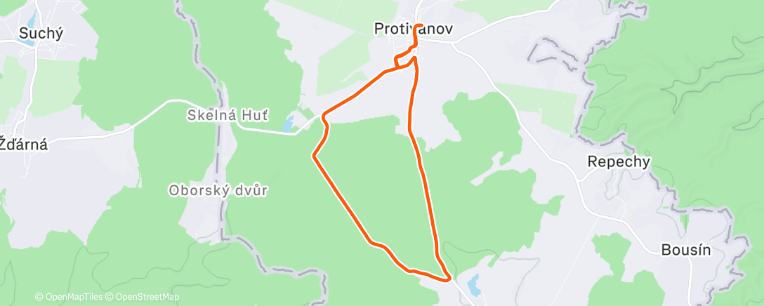 Карта физической активности (Afternoon Trail Run)