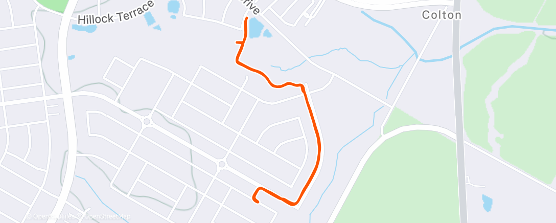 Map of the activity, Afternoon Run
