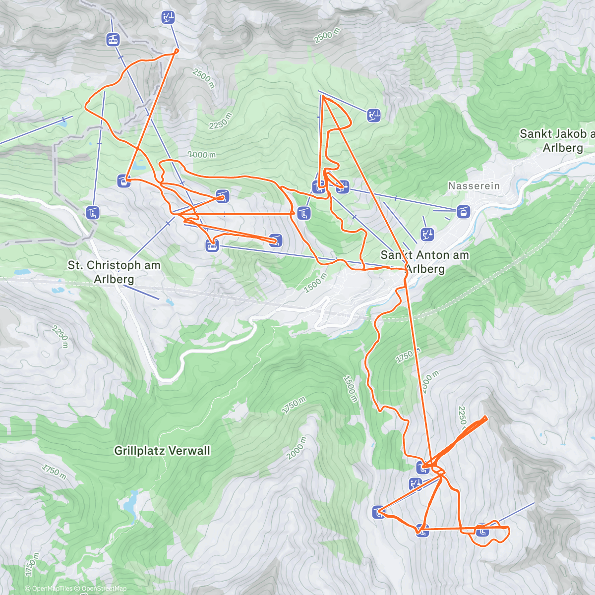 Карта физической активности (St. Anton Tag 2)