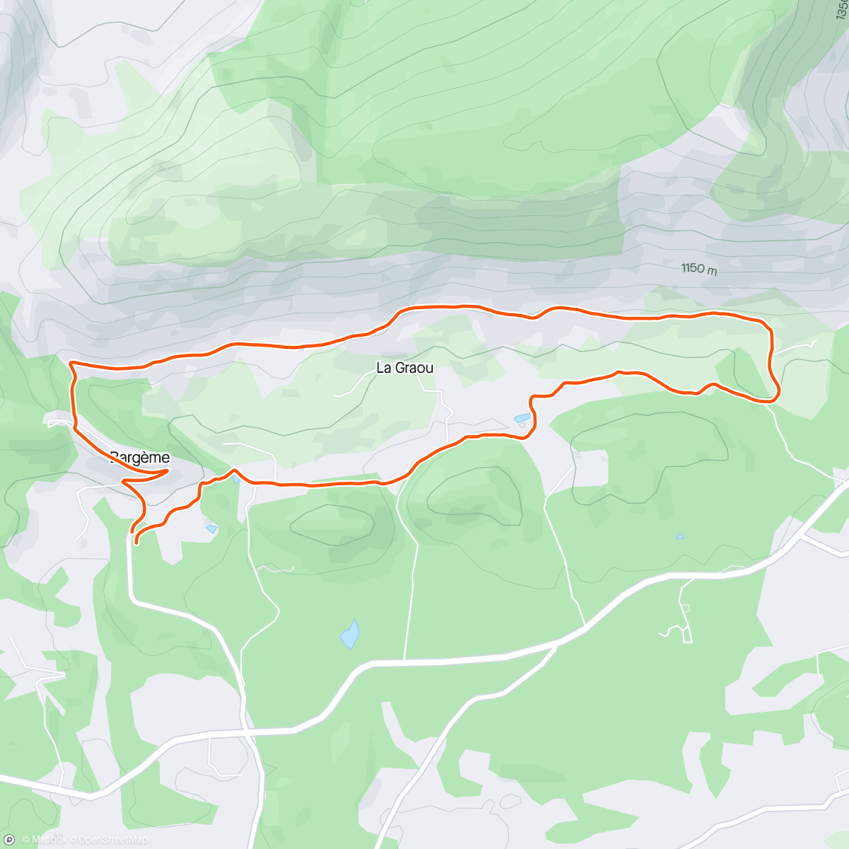 Map of the activity, Vallon de la clue Bargème