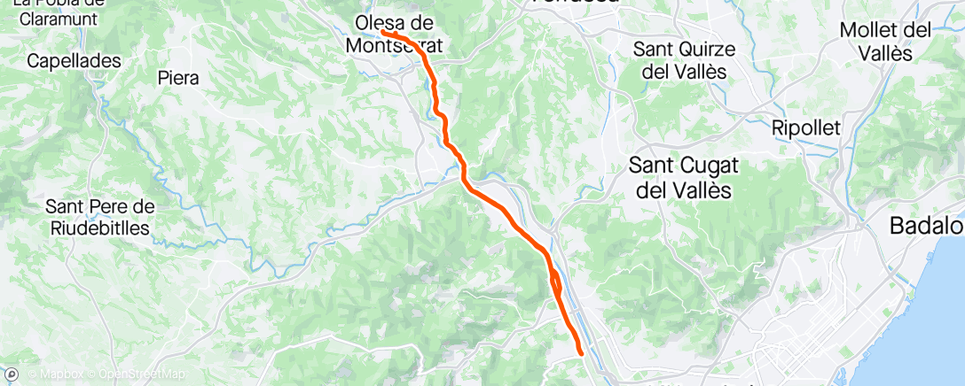 Map of the activity, Segunda prueba en bici de carretera