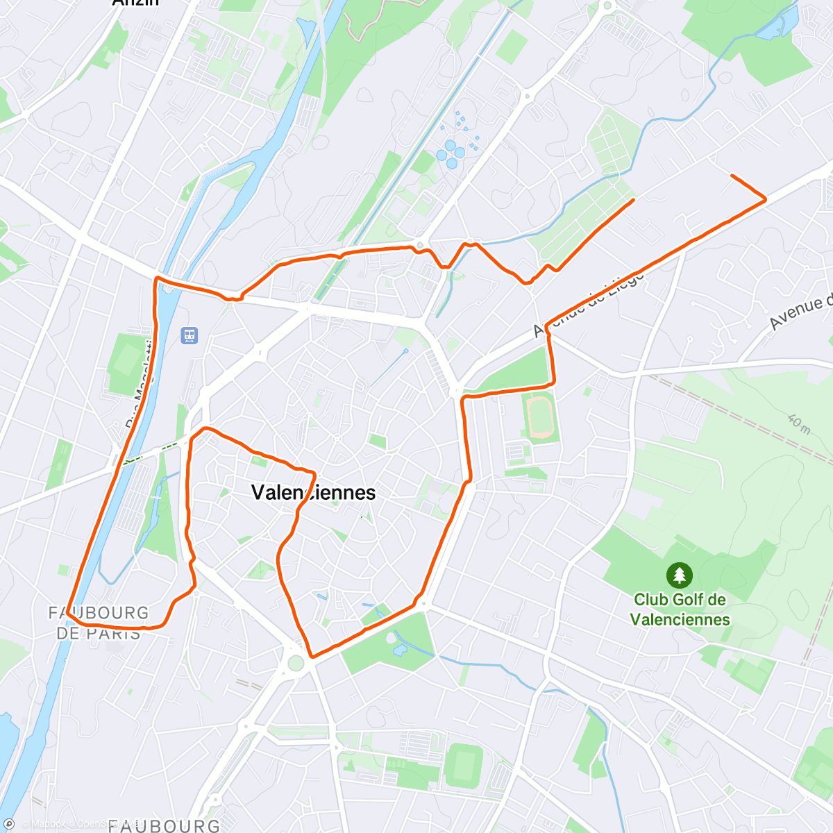 Map of the activity, Course à pied dans l'après-midi