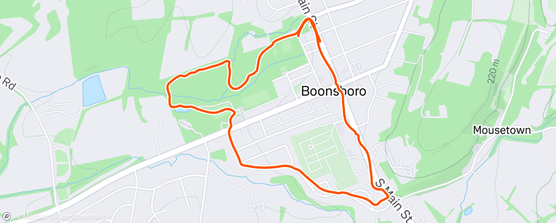 Map of the activity, Morning Run