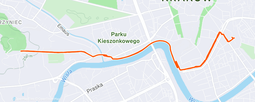 Map of the activity, Afternoon Trail Run