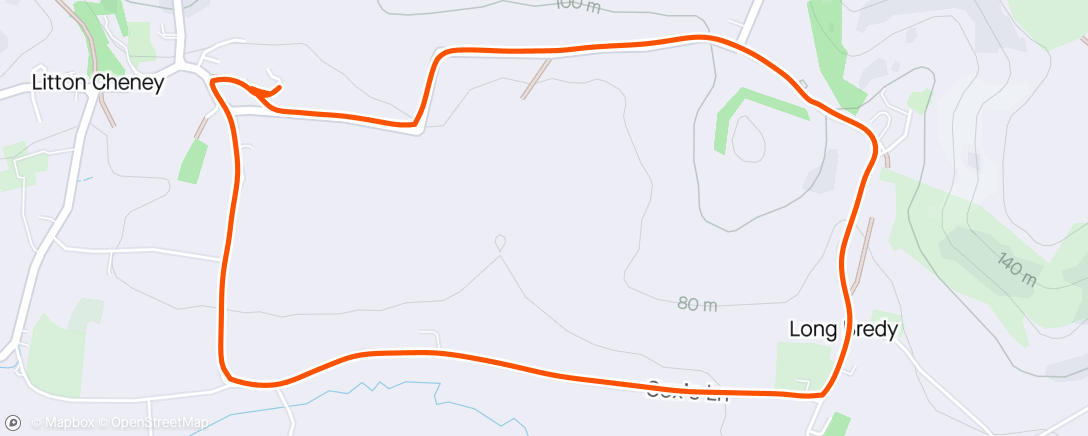 Map of the activity, Evening 5k Run