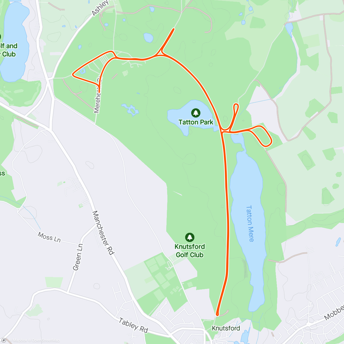 Map of the activity, Tatton Park 10k