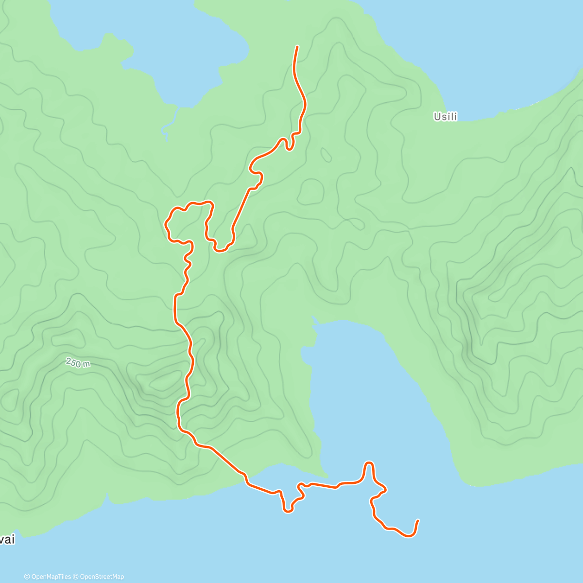 Карта физической активности (Zwift - Watopia)