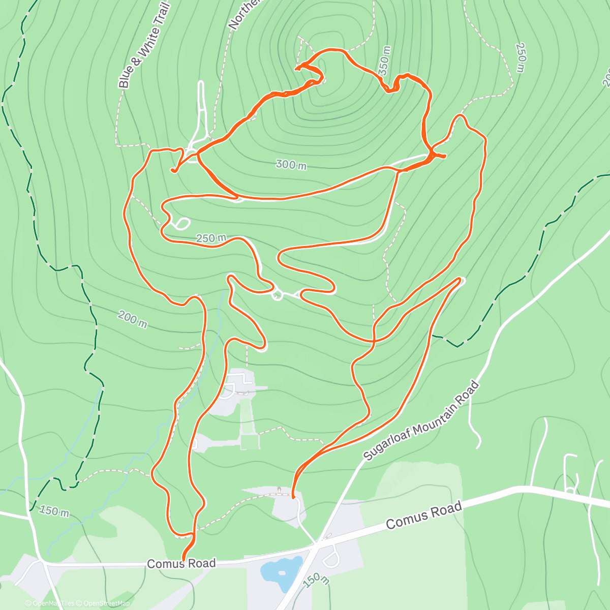 Map of the activity, Sugarloafing