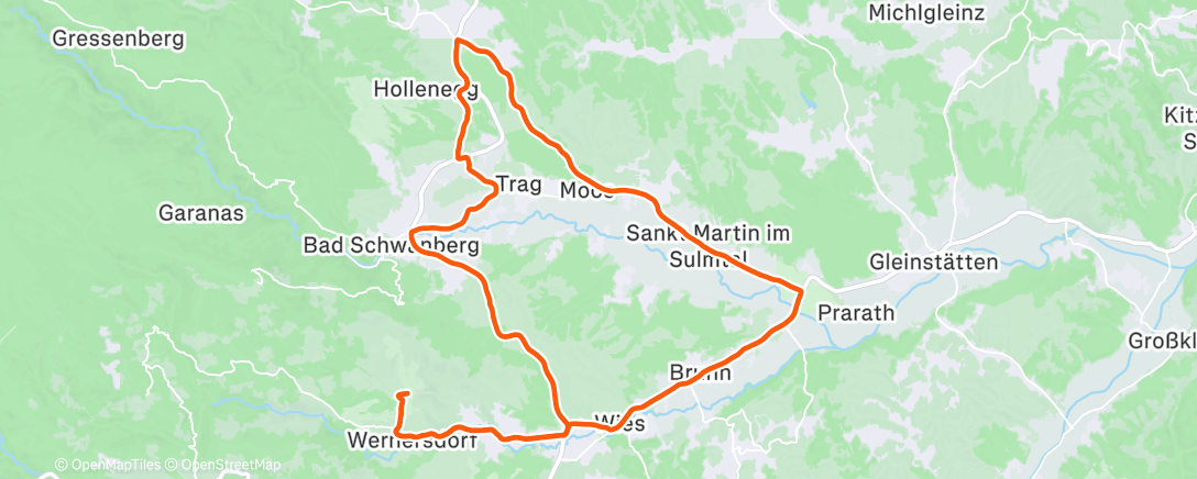 Map of the activity, Fahrt am Morgen