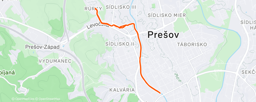 Карта физической активности (Afternoon Run)