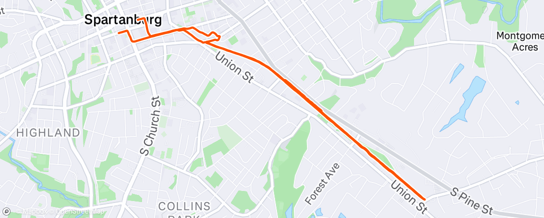Map of the activity, Lunch Run