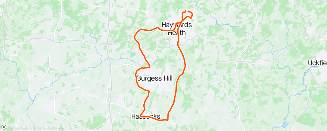 Map of the activity, Ditchling, Burgess Hill Loop