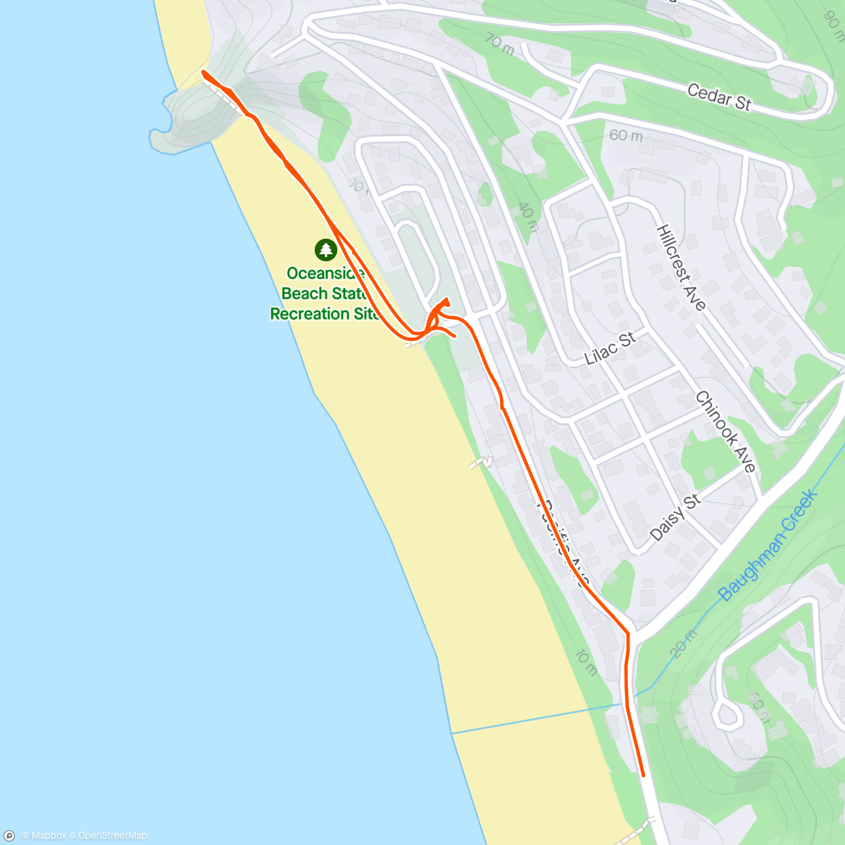 Map of the activity, Afternoon walk, Oceanside, Oregon, USA ☁️