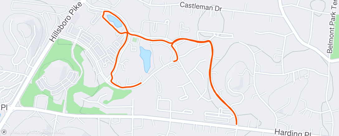 Map of the activity, Afternoon Run