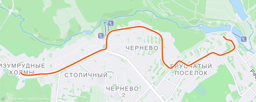 Map of the activity, Evening Ride