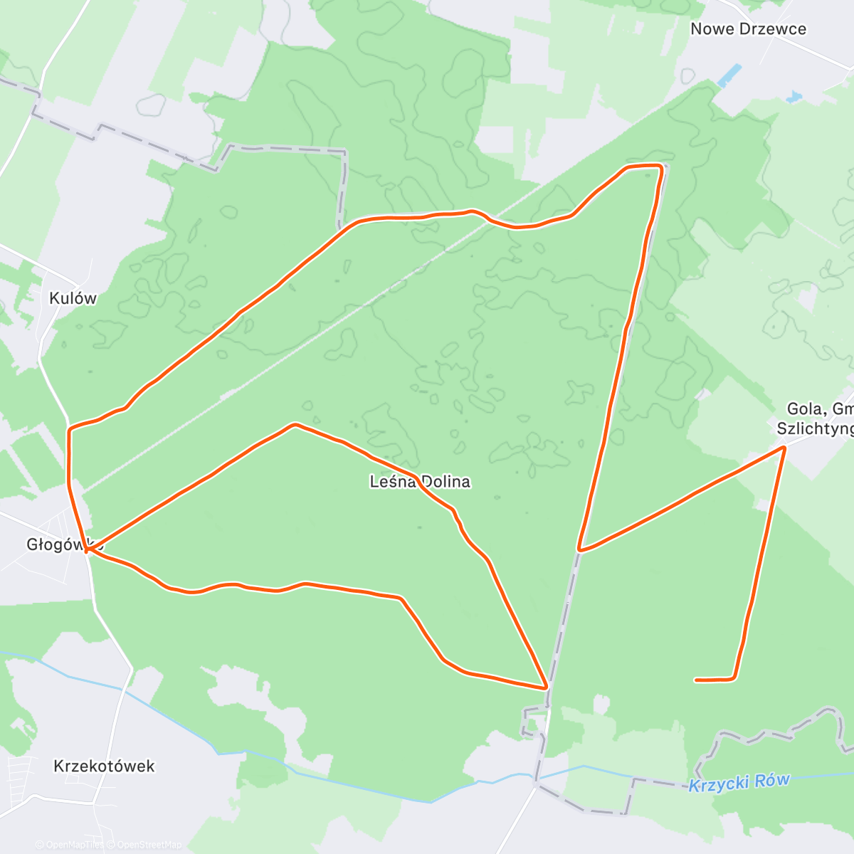 Map of the activity, ROUVY - Gravel - Leśna Dolina - Dolny Śląsk