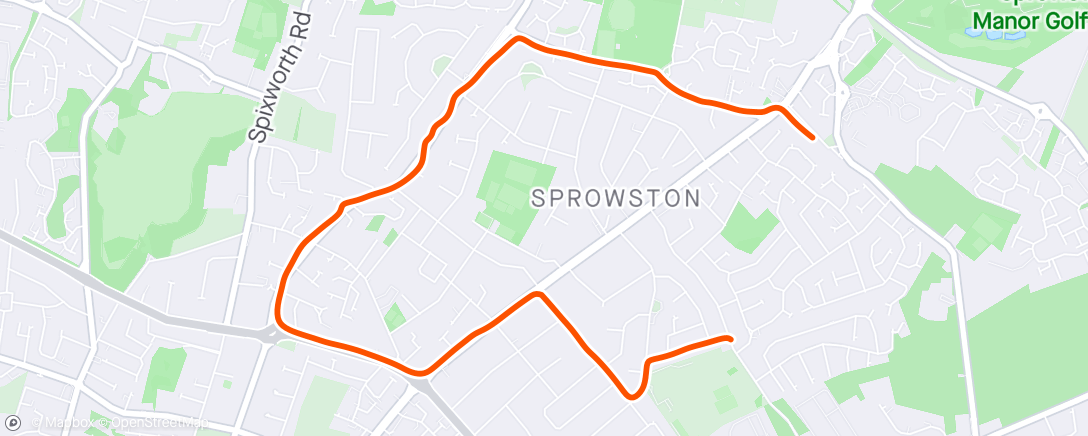 Map of the activity, Lovely run with music and no kids in sight 😂