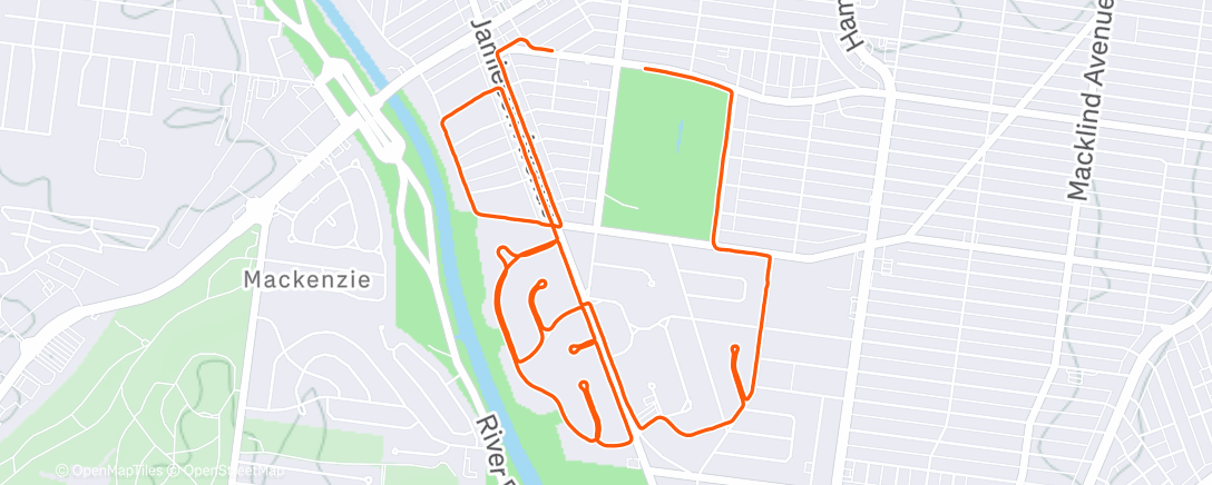 Map of the activity, Afternoon Run