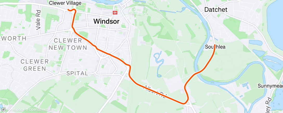 Map of the activity, Evening Ride