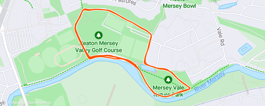 Map of the activity, parkrun 151 - Burnage