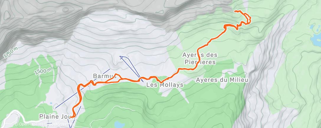 Map of the activity, Ski de randonnée le matin