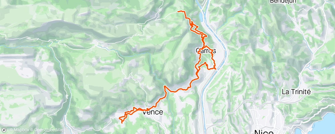 Map of the activity, Vélo 25
