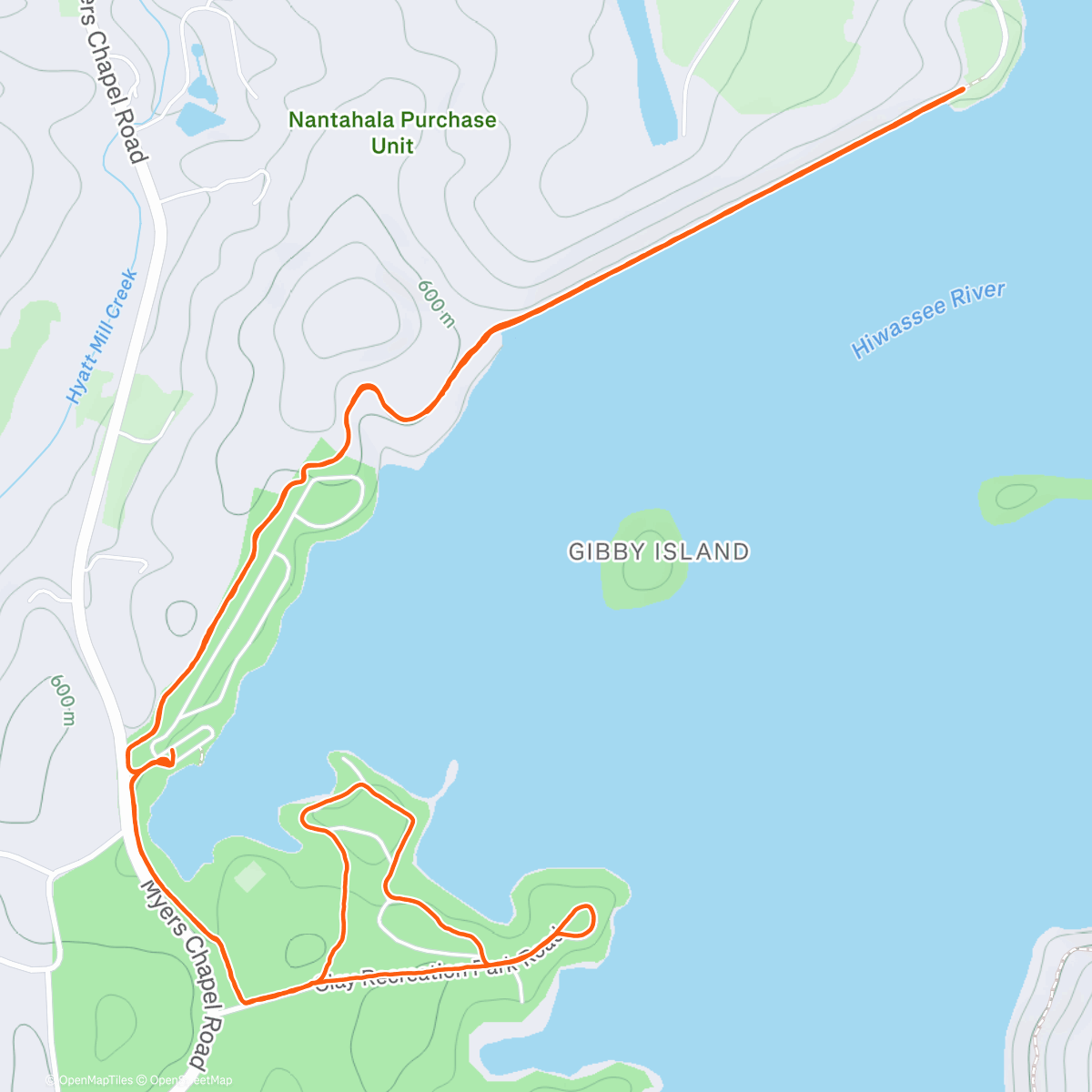 Map of the activity, Gibson, dam, campgrounds