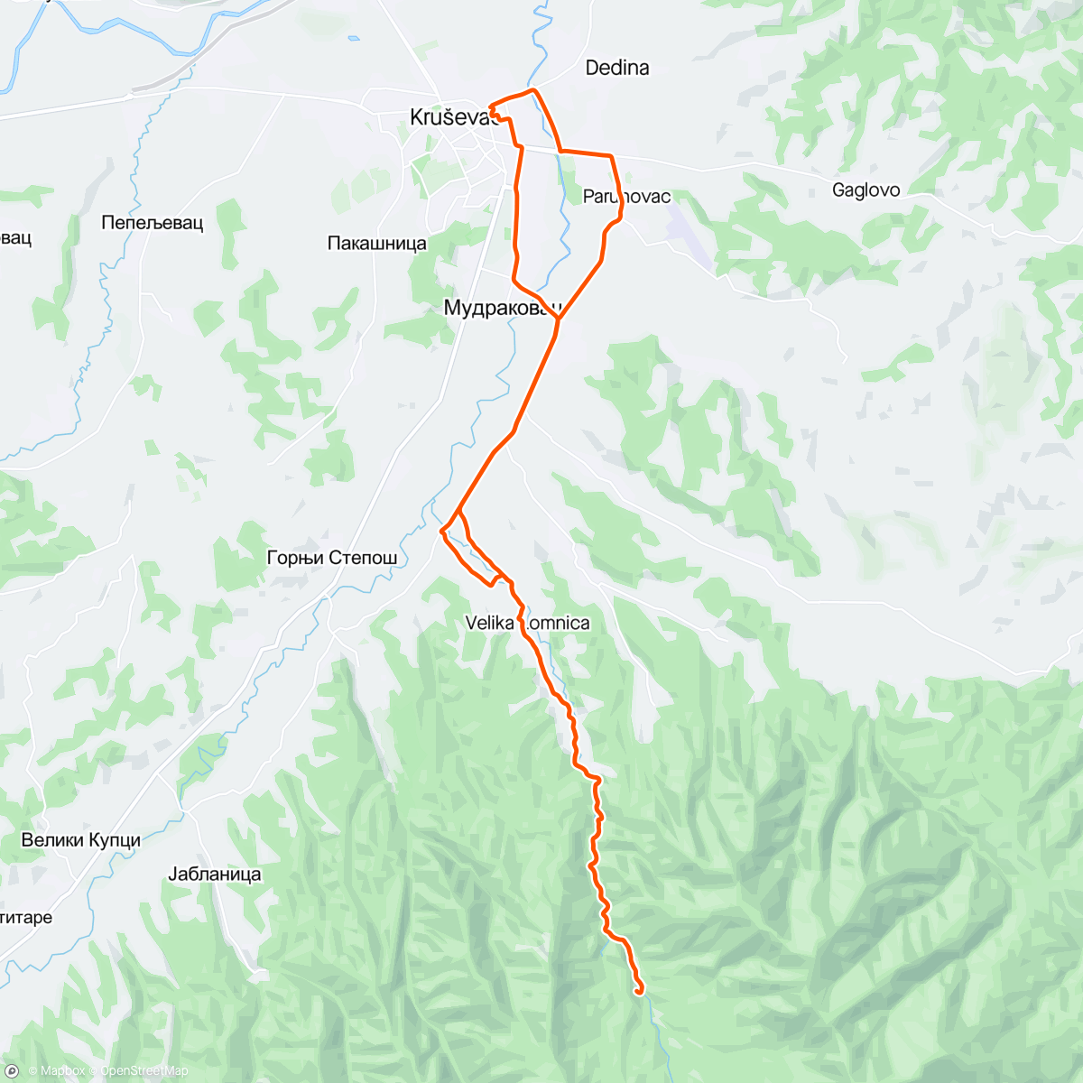 Map of the activity, Jastrebac