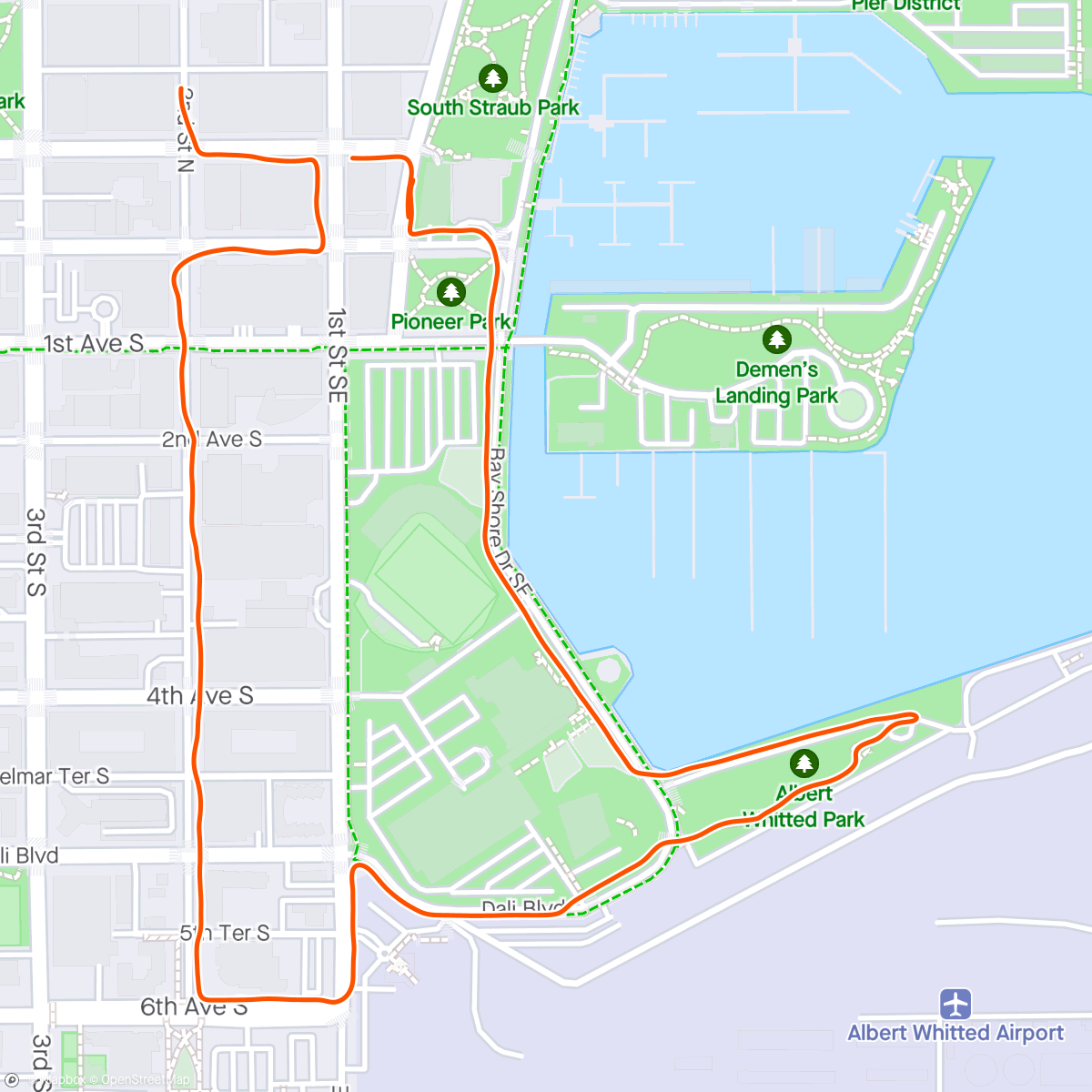 Map of the activity, Golden Earring Run (#4529) - St. Petersburg, FL