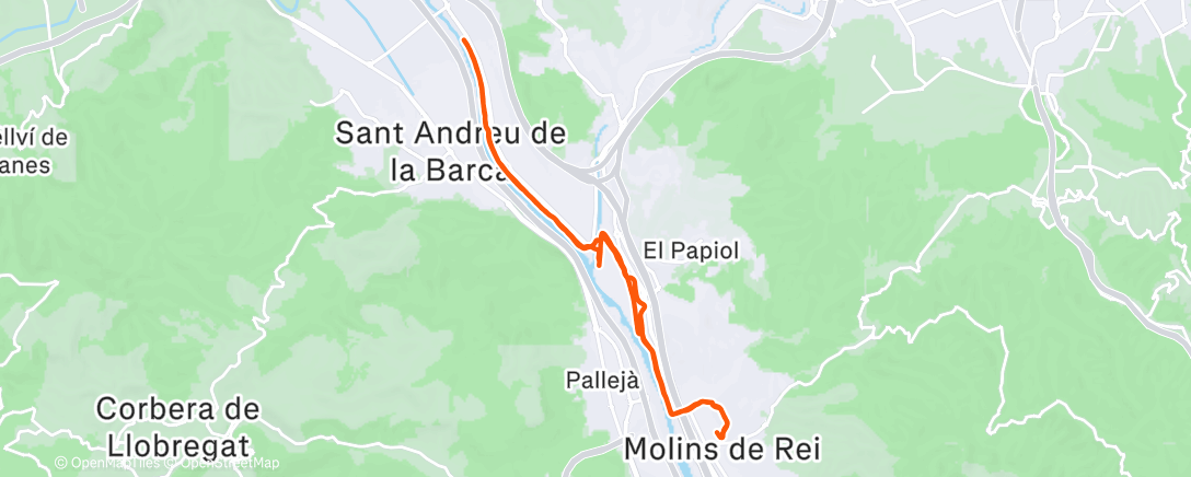 Map of the activity, Afternoon Run