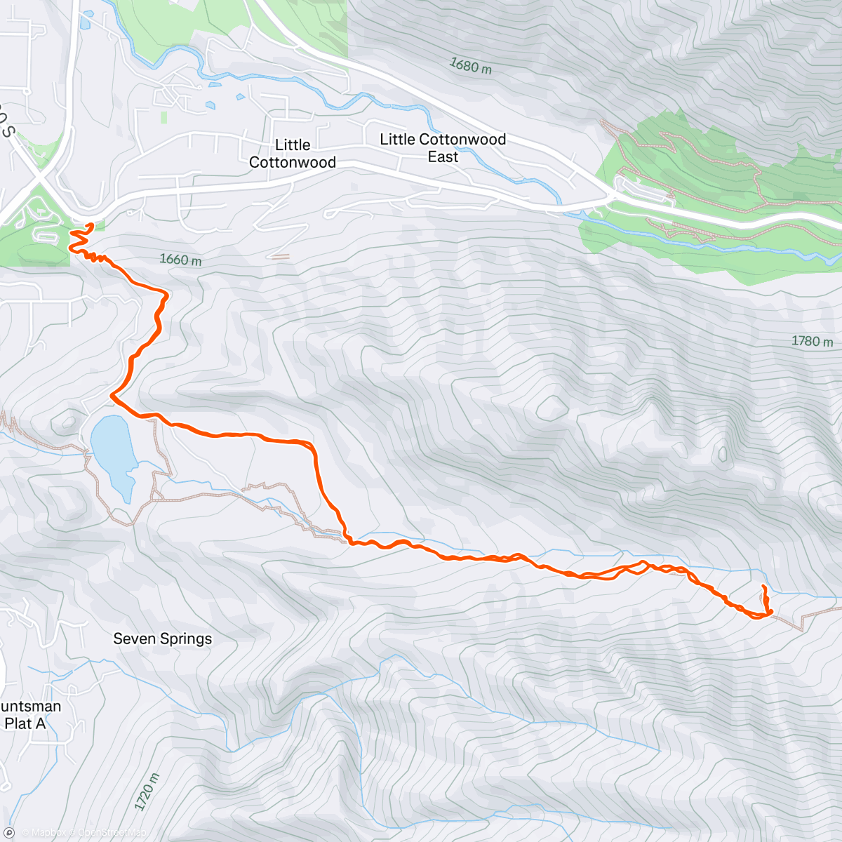 Map of the activity, Bells canyon with Jdaing