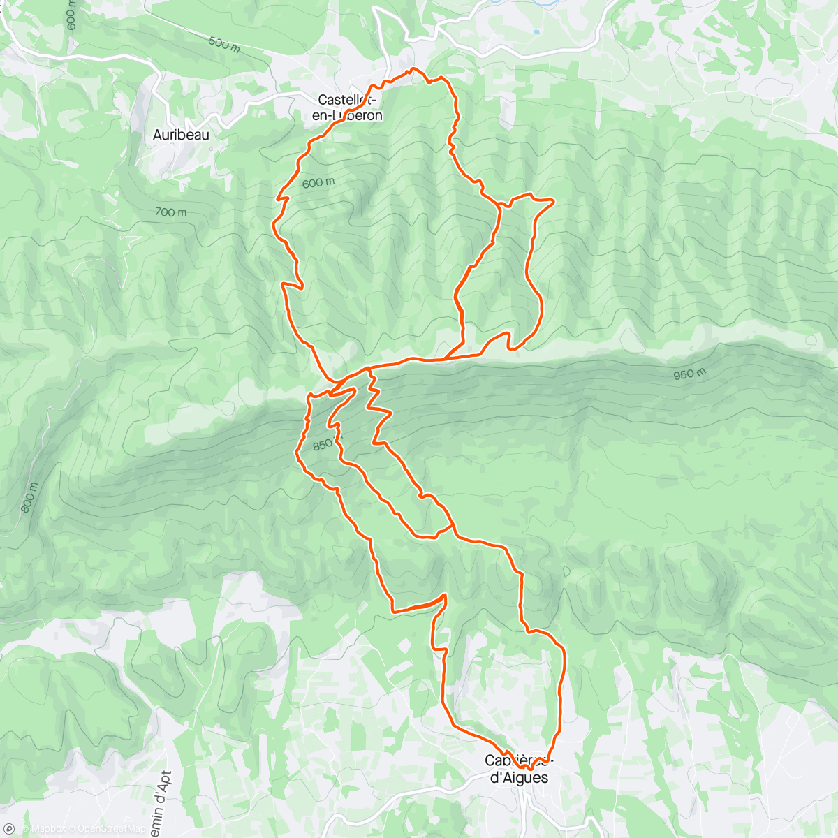 Map of the activity, Plateau bien relevé dans le Luberon 😋🥵
