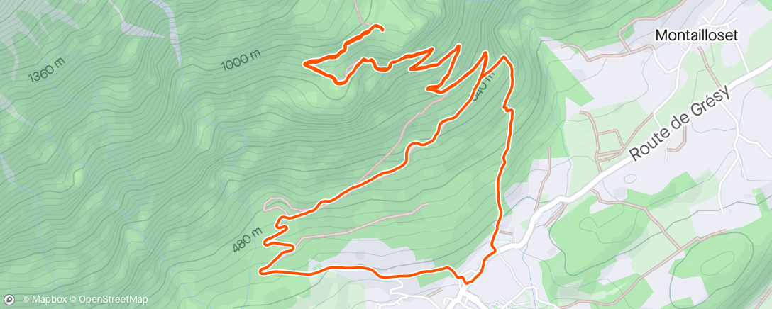 Map of the activity, Mont de Gresy