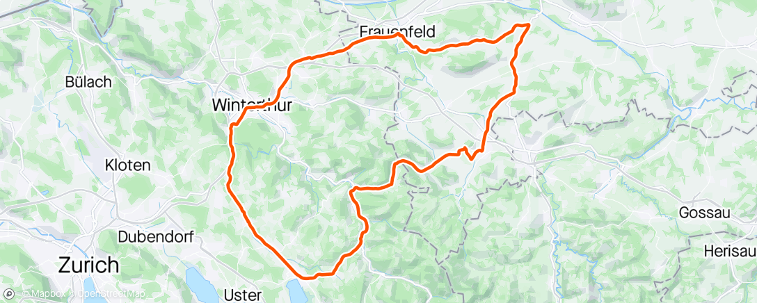 Mapa de la actividad, Radfahrt am Abend