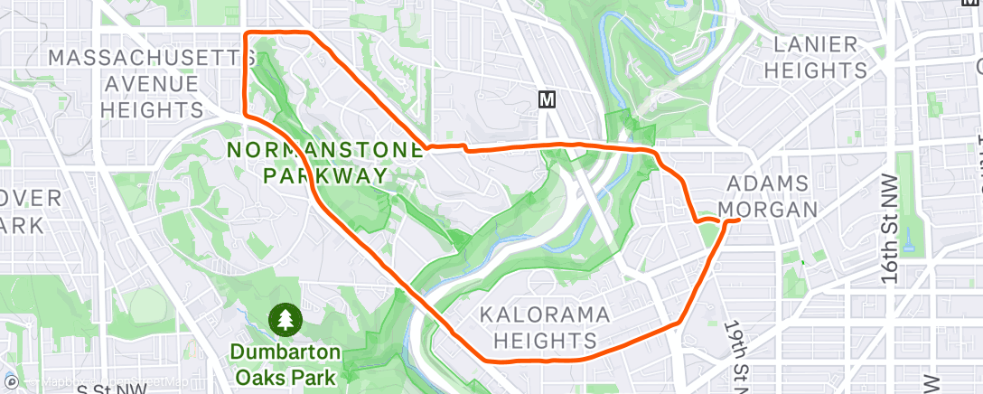 Map of the activity, Evening Run