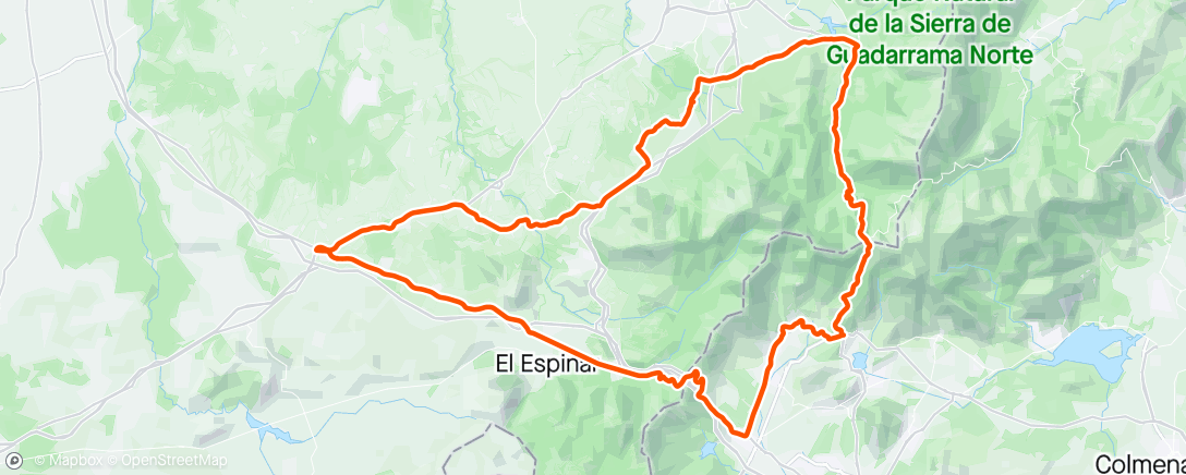 Map of the activity, Villacastin- Leones-Navacerrada-Villacastin