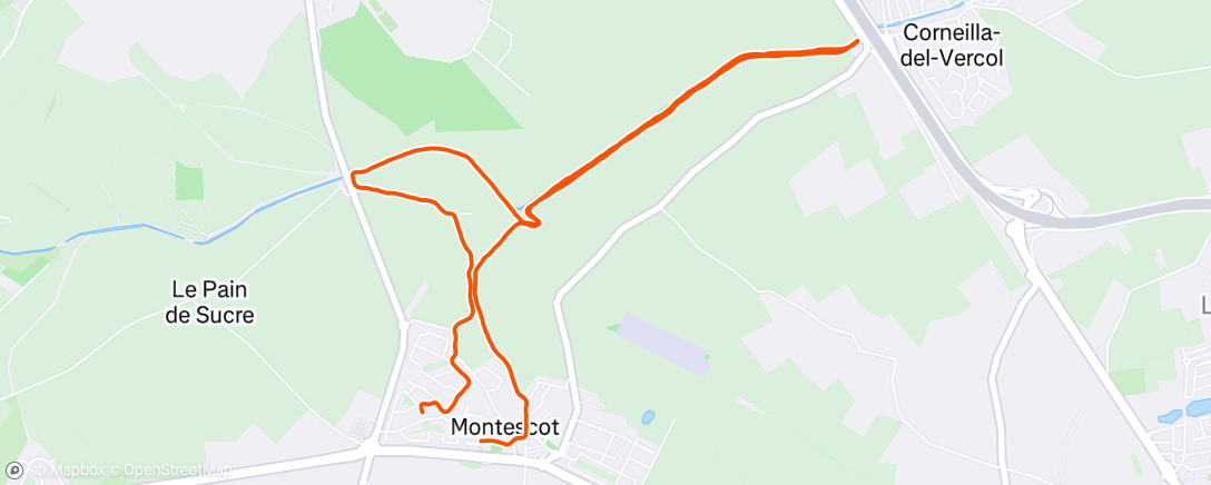 Map of the activity, Course à pied dans l'après-midi