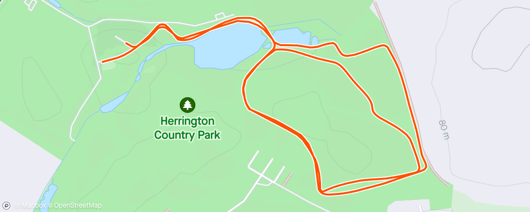 Kaart van de activiteit “Herrington Country parkrun”