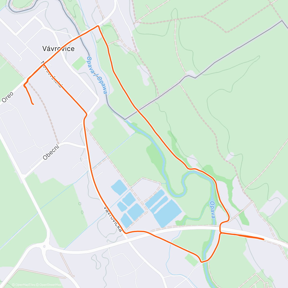 Map of the activity, 🗻 Kopečky   |   3 x (4 x 200 s mzkl)