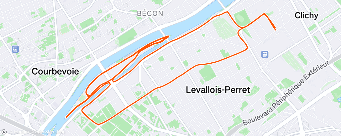 Carte de l'activité Course à pied le matin