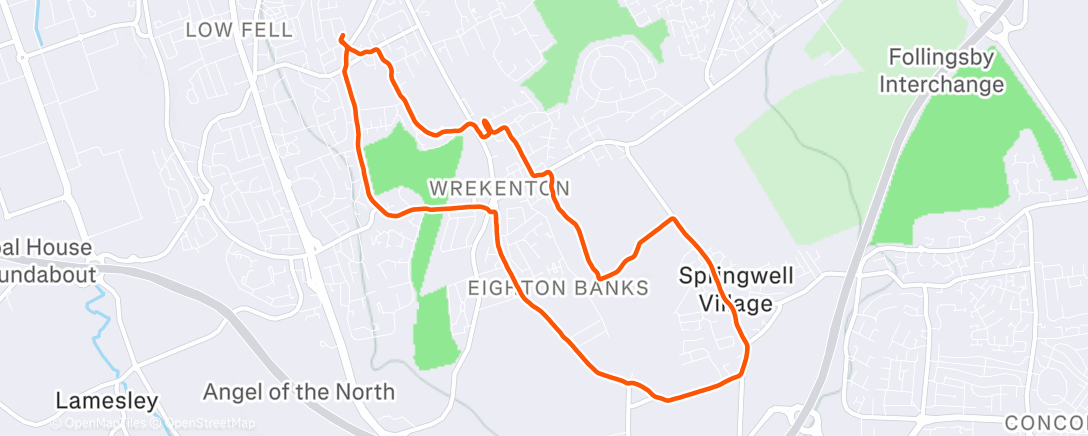 Map of the activity, Morning Run