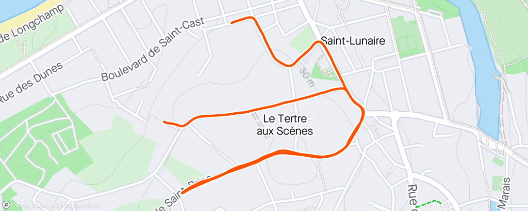 Map of the activity, Course à pied dans l'après-midi