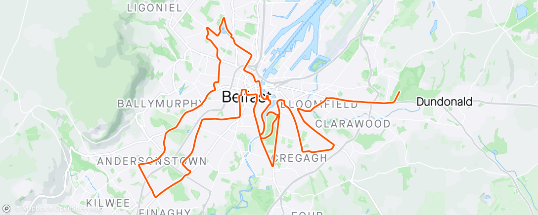 Mapa da atividade, Belfast Marathon