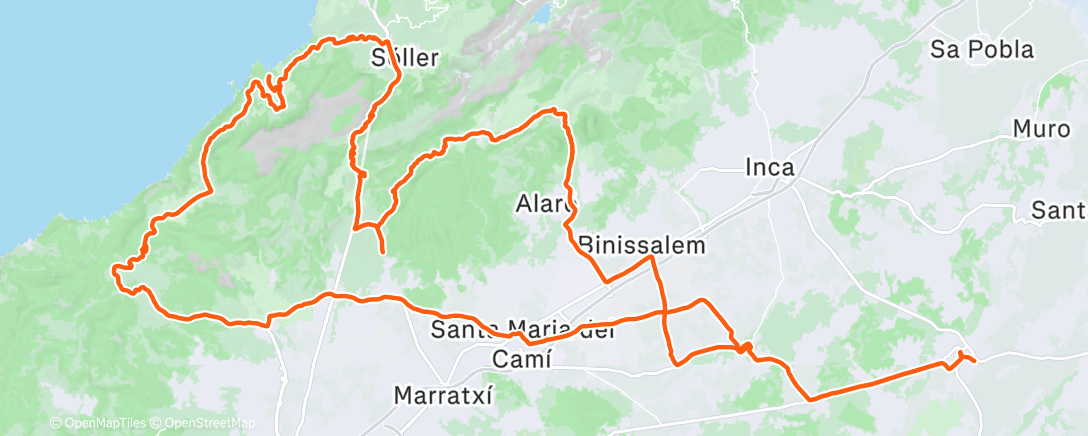 Map of the activity, Radfahren