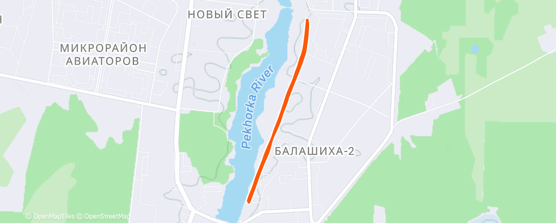 Map of the activity, Утренний забег