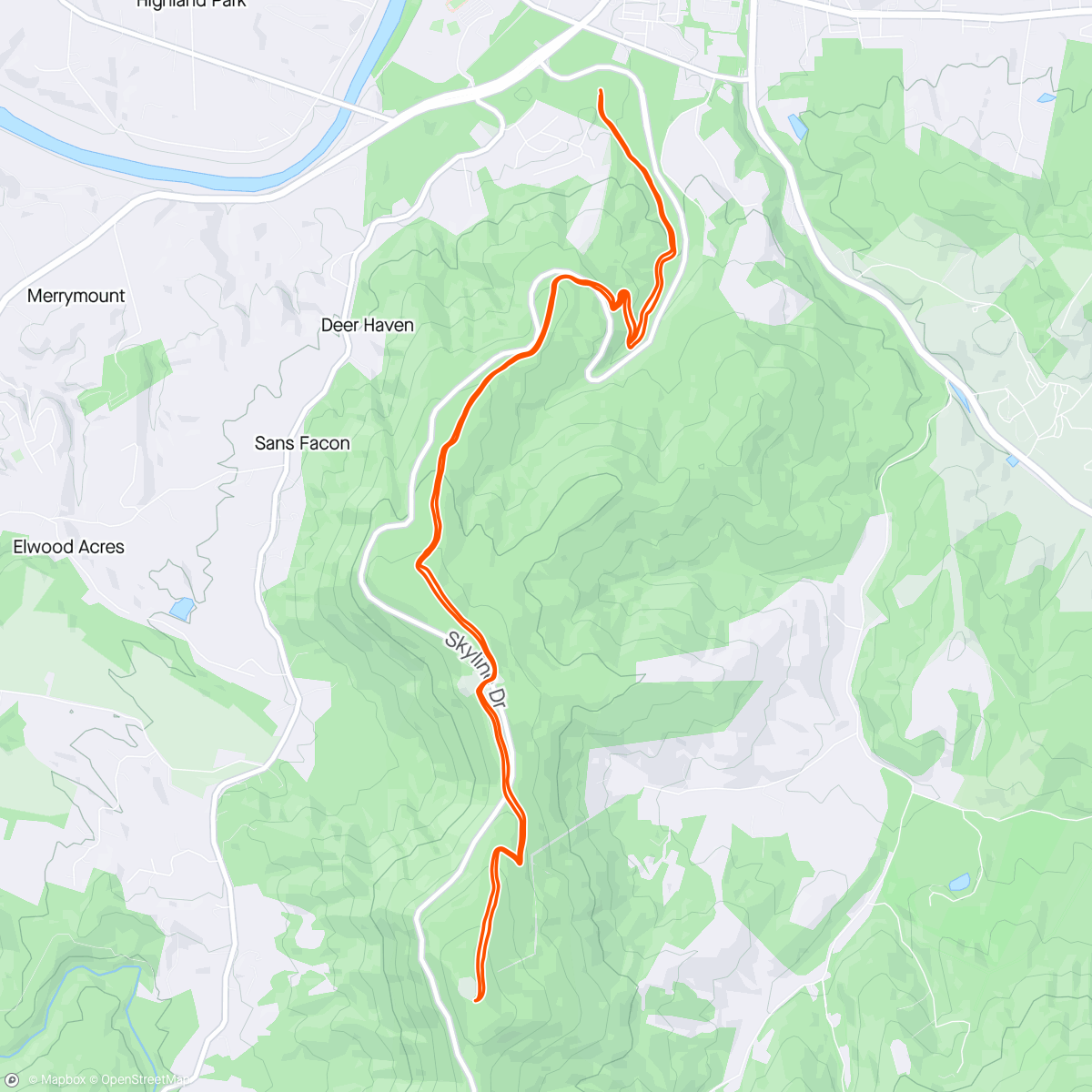 Map of the activity, Fking awesome trail run