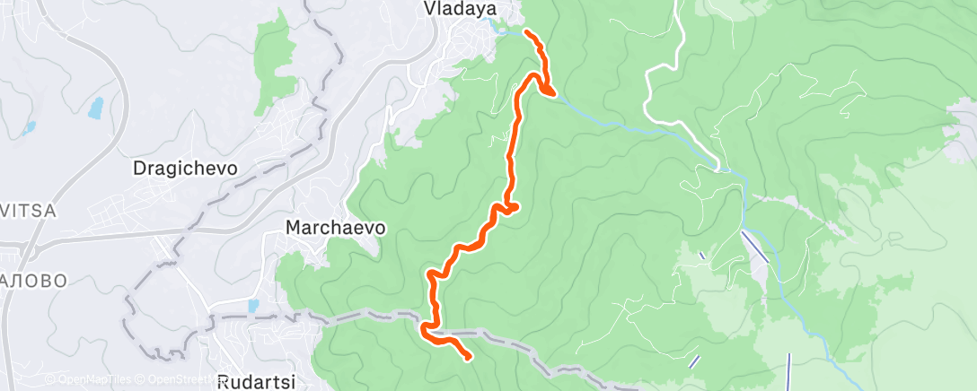 Map of the activity, Afternoon Hike