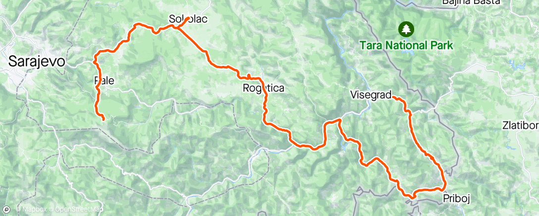 Map of the activity, Belgrade banjaluka stage 3. Lekker grijs in de kopgroep
