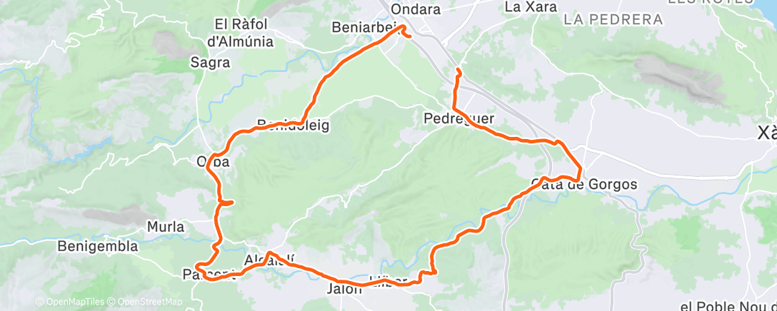 Map of the activity, Vélo
